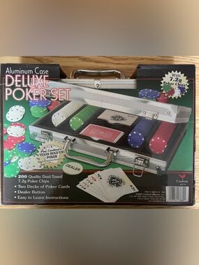 Deluxe Poker Set in Silver Aluminum Case - SEALED